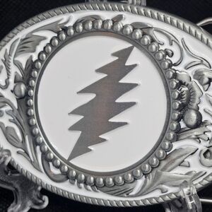Grateful Dead "Go To Heaven" 13 Point Lightening Bolt Silver Tone Belt Buckle